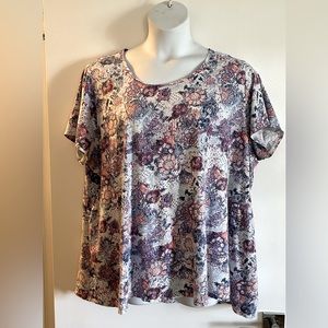 J. Jill 3x Elliptical Tee cotton Print